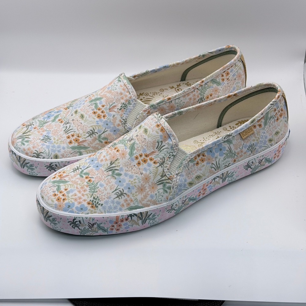 Keds x Rifle Paper Co. Double Decker Meadow Slip On Sneakers Womens Size 11